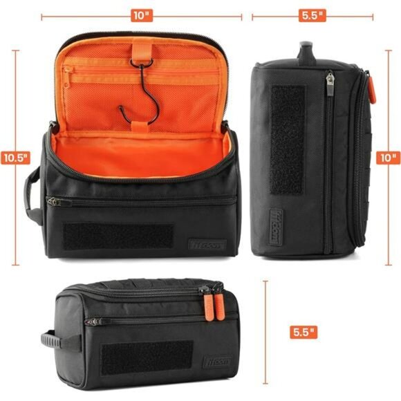 Mens hanging toiletry bag travel dopp kit waterproof shaving cosmetic organizer - Picture 2 of 7